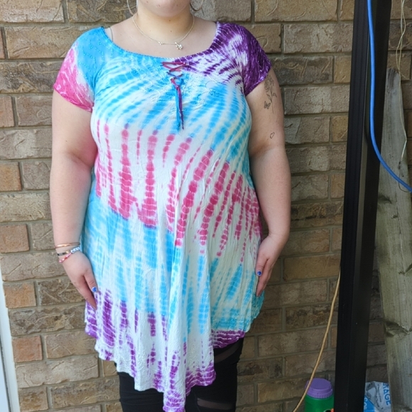 Tye Dye Sun Dress - Picture 1 of 7